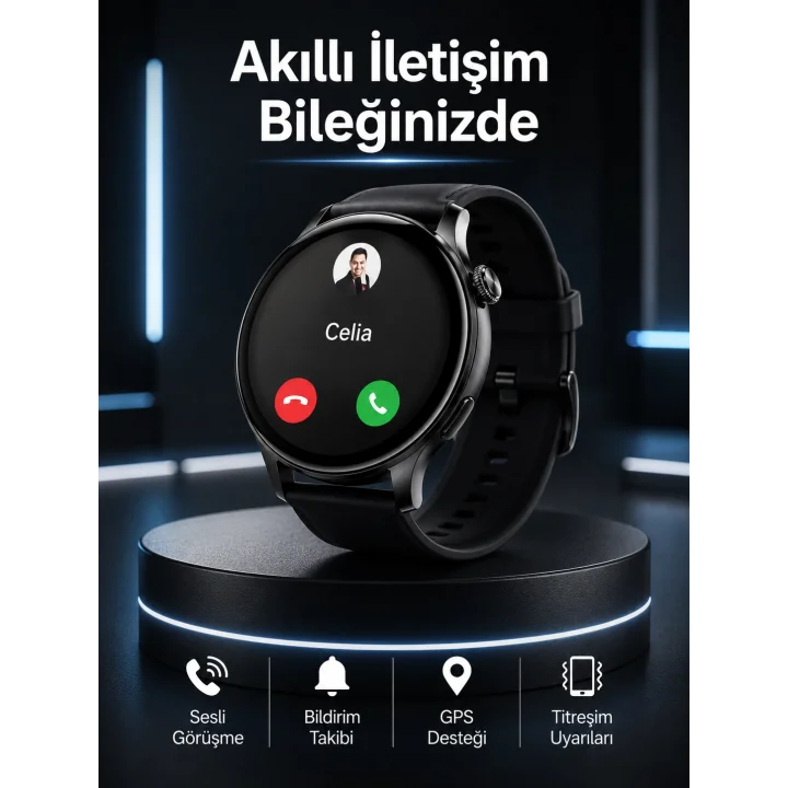 Mey İthalat® Akıllı Saat Bildirim Görme Amoled Ekran GPS Uyumlu Sesli Görüşme