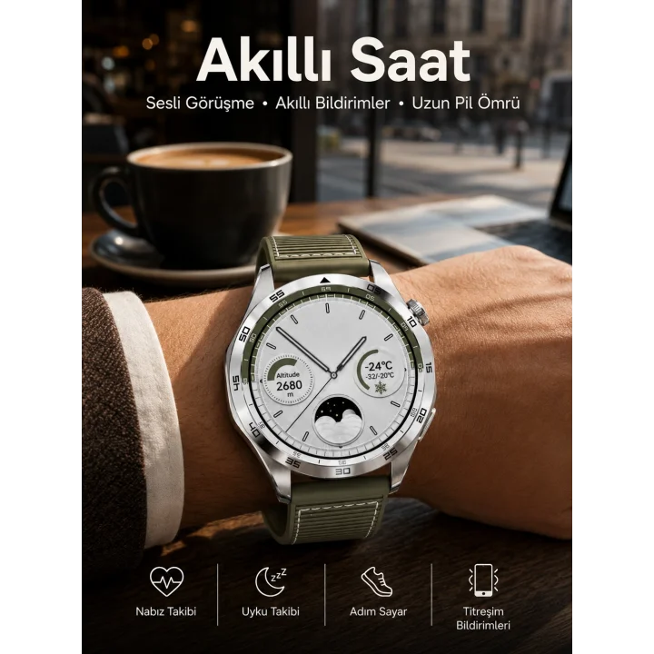 Mey İthalat® Akıllı Saat Bildirim Görme Sesli Görüşme Çoklu Kordon GPS Takibi