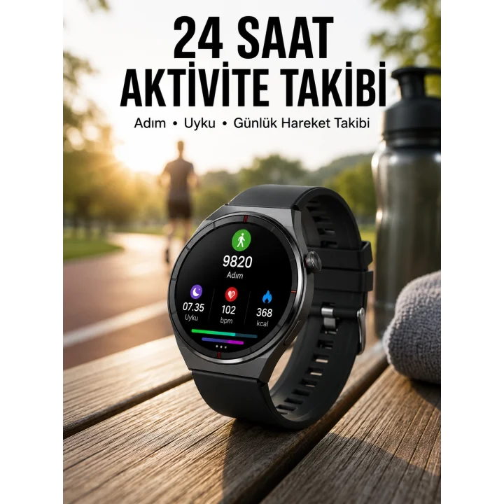 Mey İthalat® Akıllı Saat Bluetooth Bağlantılı Amoled Ekran Uyku ve Sağlık Takibi Yeni Nesil