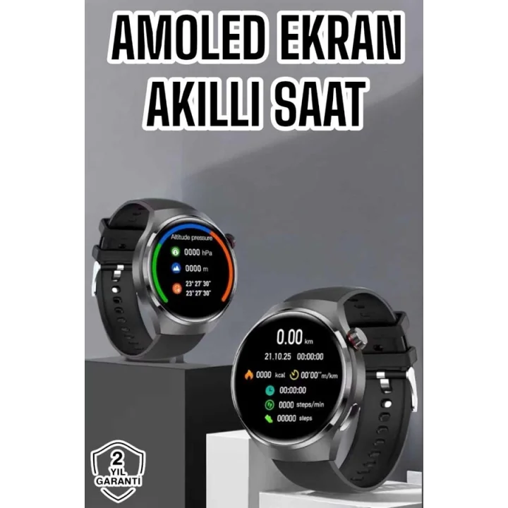 Mey İthalat® Akıllı Saat Bluetooth Bağlantılı Amoled Ekran Uyku ve Sağlık Takibi Yeni Nesil