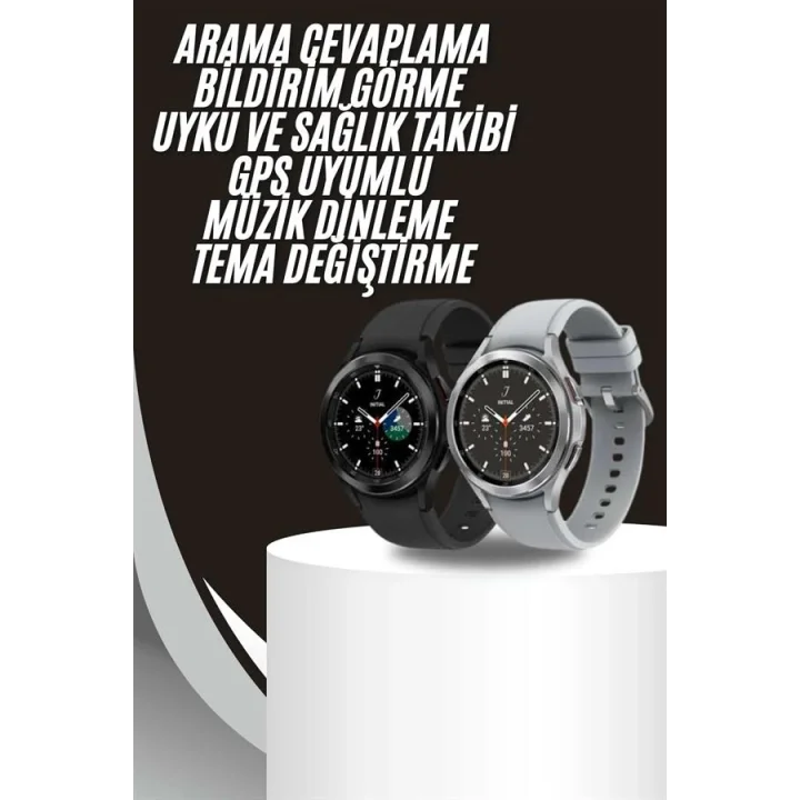 Mey İthalat® Akıllı Saat Bluetooth Bağlantılı Yuvarlak Ekran Plastik Kordonlu