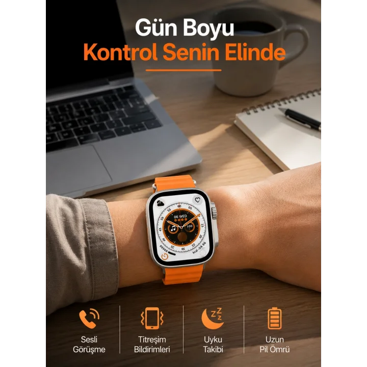 Mey İthalat® Akıllı Saat GPS Özelliği Bildirim Görme Adımsayar Sesli Görüşme Yapabilen Yeni Nesil