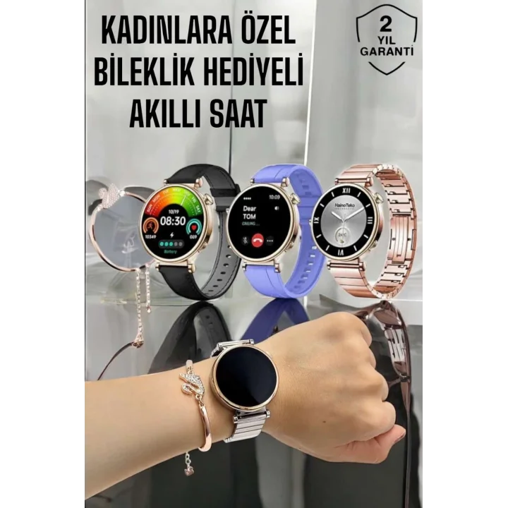 Mey İthalat® Akıllı Saat Kadınlara Özel Arama Cevaplayan Bluetooth Bağlantılı