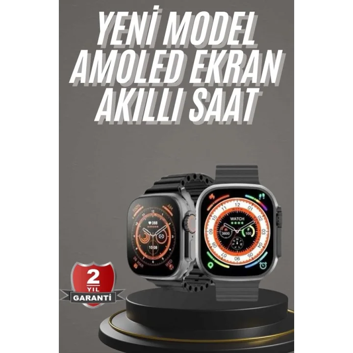 Mey İthalat® Akıllı Saat Kordon Hediyeli Güçlü Batarya Kapasiteli Titreşimli Bildirim Görme Unisex
