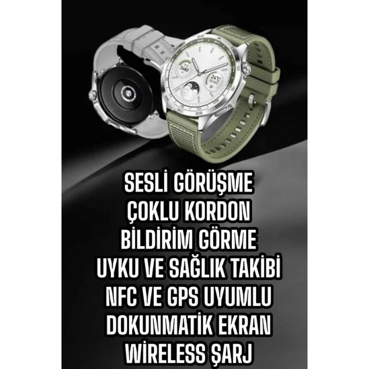 Mey İthalat® Akıllı Saat Sesli Görüşme Uyku ve Sağlık Takibi NFC Uyumlu