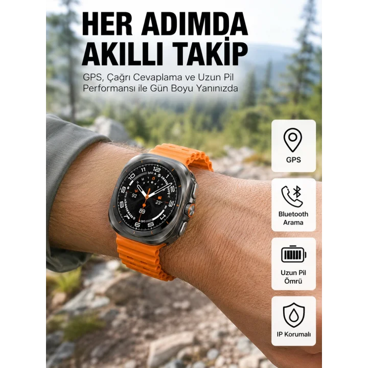 Mey İthalat® Akıllı Saat Unısex Zarif Görünümlü Titanyum Kasa Amoled Ekran Müzik Dinleme