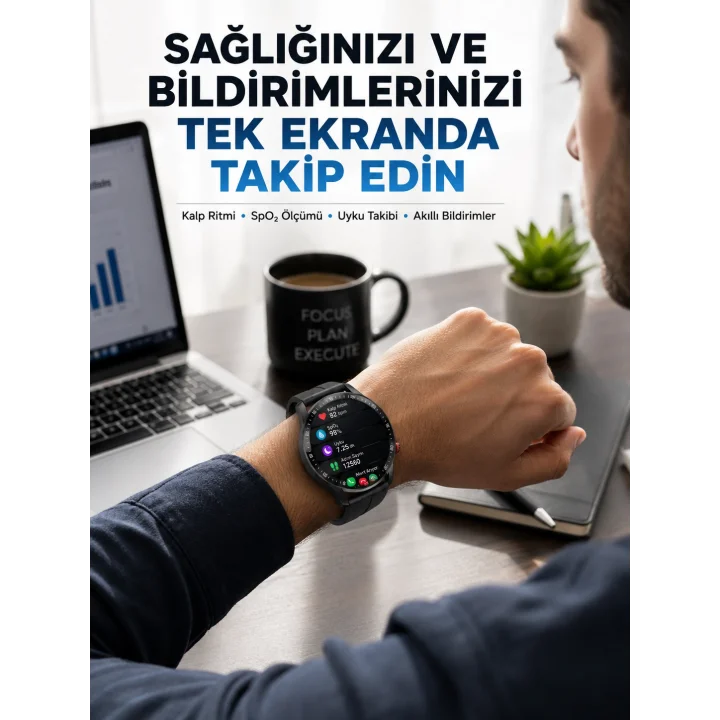 Mey İthalat® Akıllı Saat Yeni Model Sesli Asistan Bildirim Görme Bluetooth Bağlantılı Müzik Dinleme