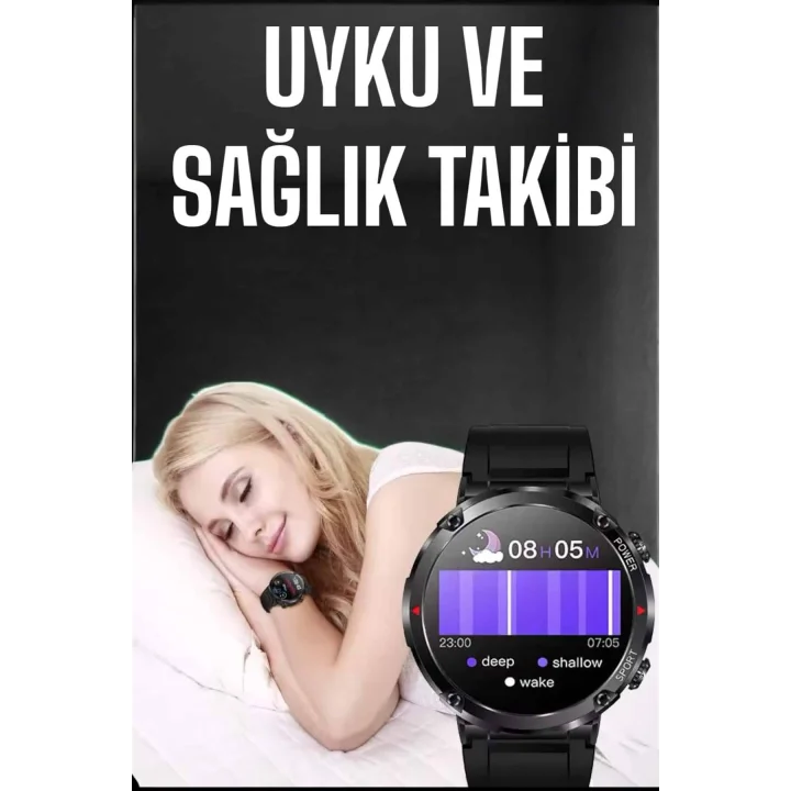 Mey İthalat® Akıllı Saat Yeni Nesil Bluetooth Bağlantılı Uyku ve Sağlık Takibi NFC ve GPS