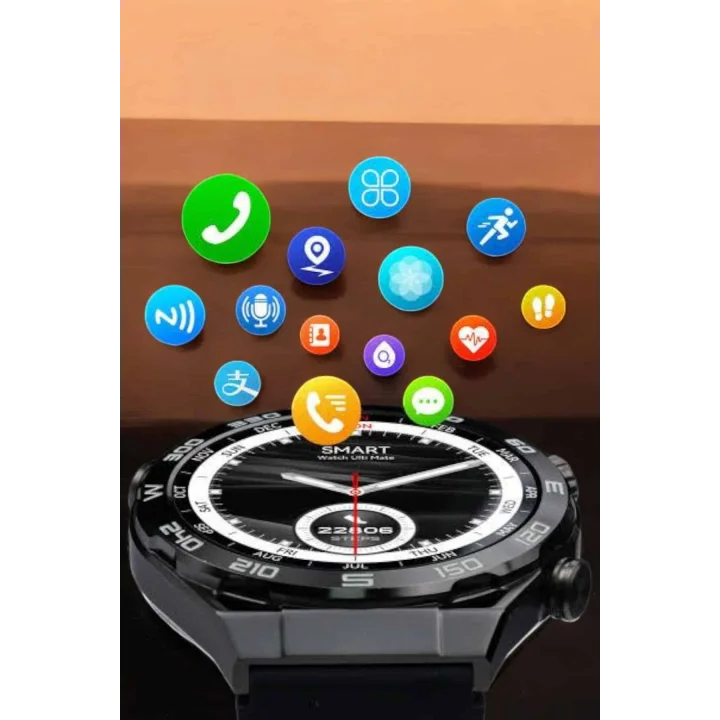 Mey İthalat® Akıllı Saat Yeni Nesil Bluetooth Bağlantılı Uyku ve Sağlık Takibi NFC ve GPS
