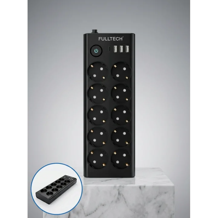 Mey İthalat® Akım Korumalı 10lu Çoklu Priz USB-A ve Type-C Şarj Çıkışlı
