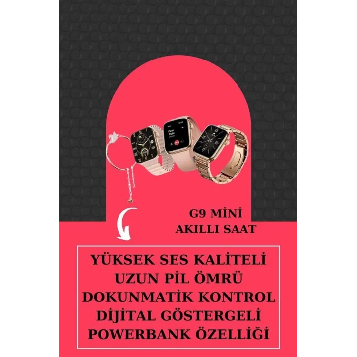Mey İthalat® Aksesuar Hediyeli Akıllı Saat ve Dijital Göstergeli Powerbankli Bluetooth Kulaklık