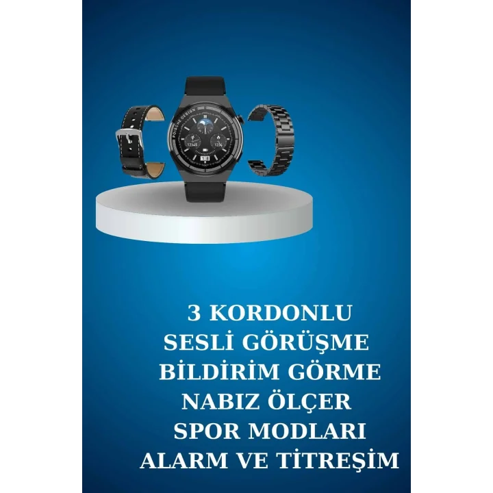 Mey İthalat® Alarm ve Titreşim Özellikli Akıllı Saat ve Mikrofonlu Kablolu Bluetooth Kulaklık 60 Saat