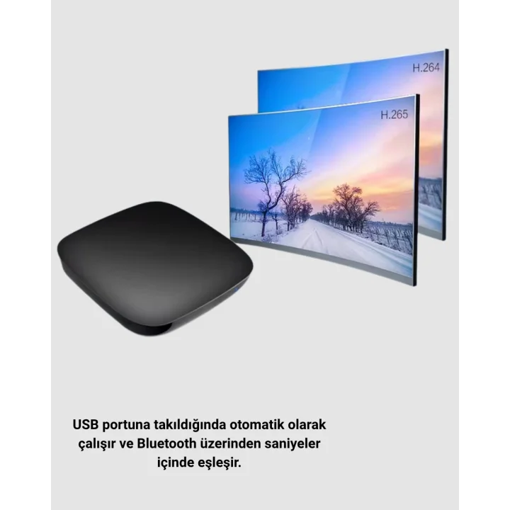 Mey İthalat® Android Auto Kablosuz Adaptör Bluetooth 5.0 ve 5.8GHz WiFi Destekli Yeni Nesil