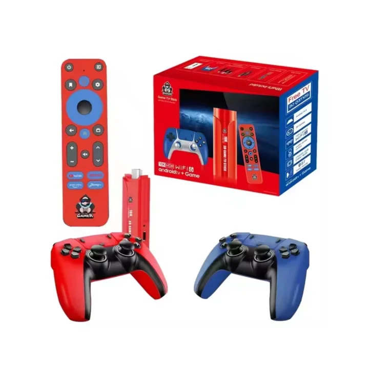 Mey İthalat® Android TV Game Stick 10K HD 3D Oyun Destekli 64GB Konsol