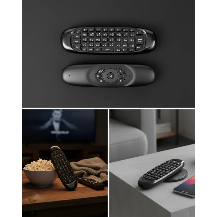 Mey İthalat® Android TV ve PC Uyumlu Kablosuz Hava Fareli Kumanda