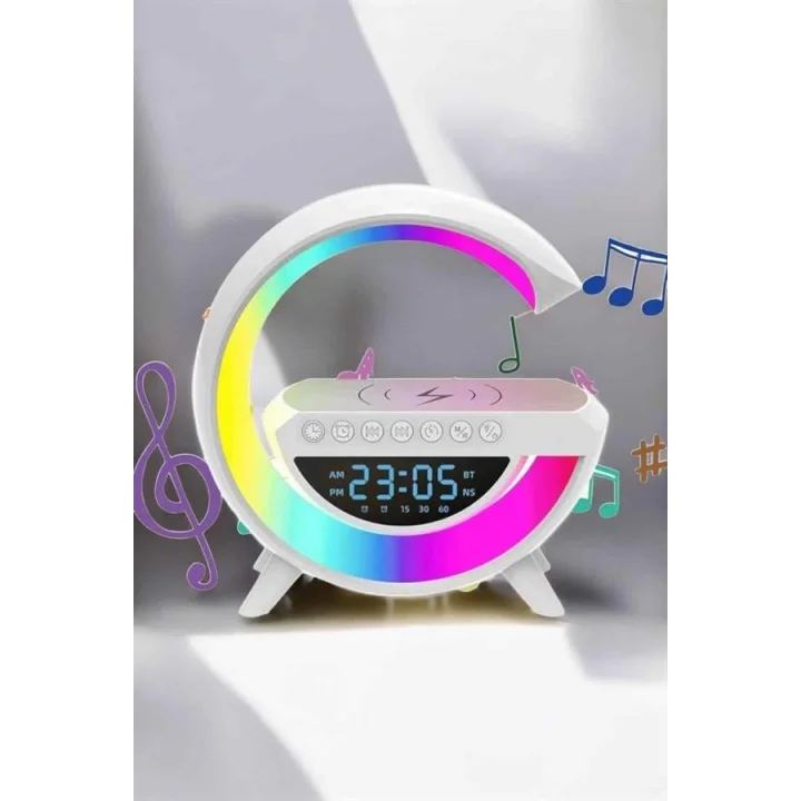 Mey İthalat® Android Uyumlu Akıllı Bluetooth Hoparlör Kablosuz Şarj Cihazı Standı