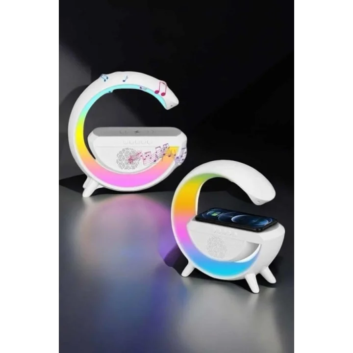 Mey İthalat® Android Uyumlu Akıllı Bluetooth Hoparlör Kablosuz Şarj Cihazı Standı