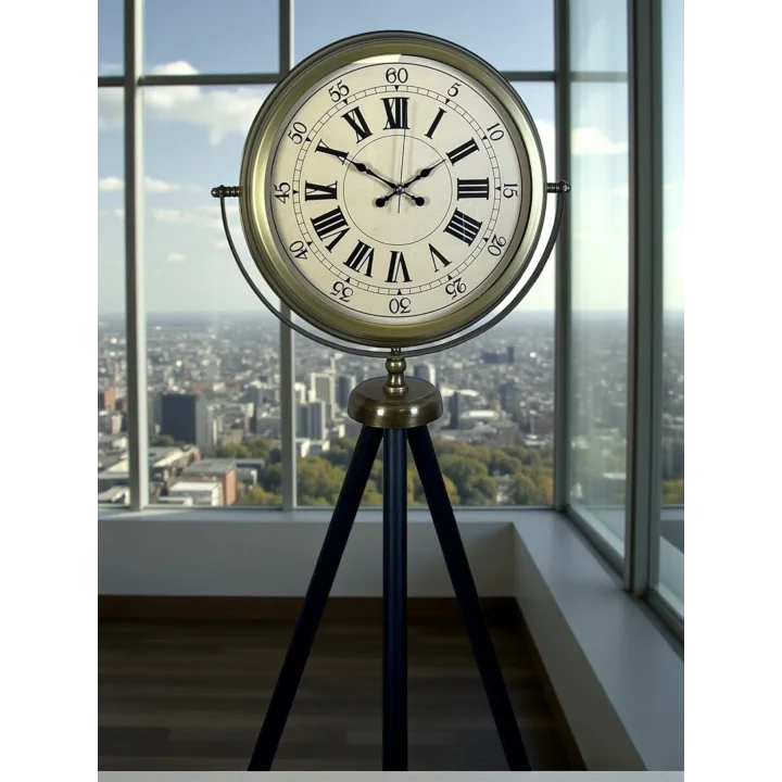 Mey İthalat® Antik Görünümlü Eskitme Tripod Ayaklı Saat