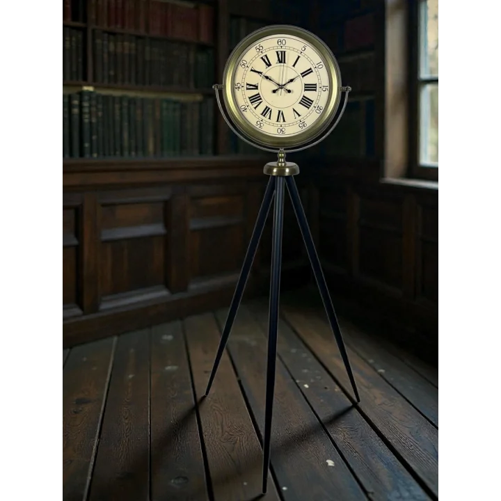 Mey İthalat® Antik Görünümlü Eskitme Tripod Ayaklı Saat