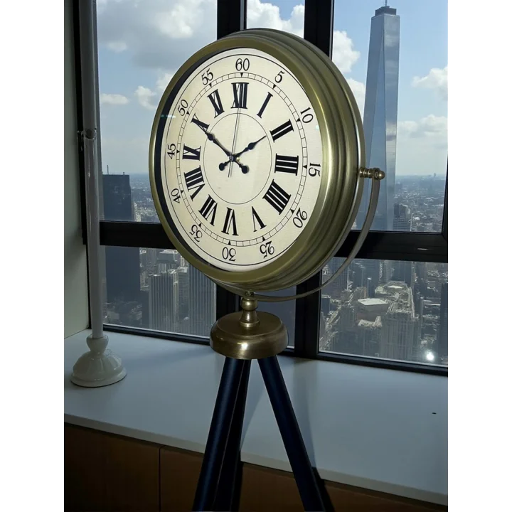 Mey İthalat® Antik Görünümlü Eskitme Tripod Ayaklı Saat