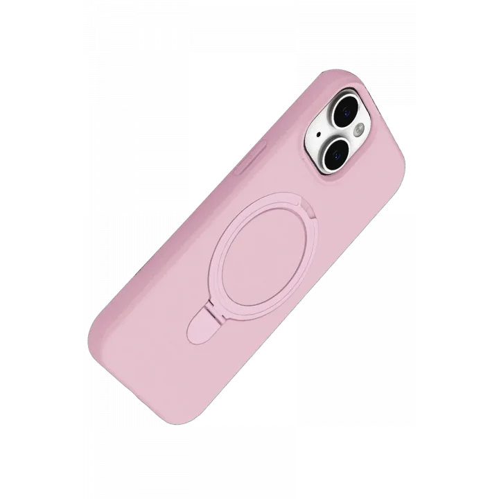 Mey İthalat®   iPhone 15 Plus Regal Magsafe Standlı Kapak - Açık Pembe