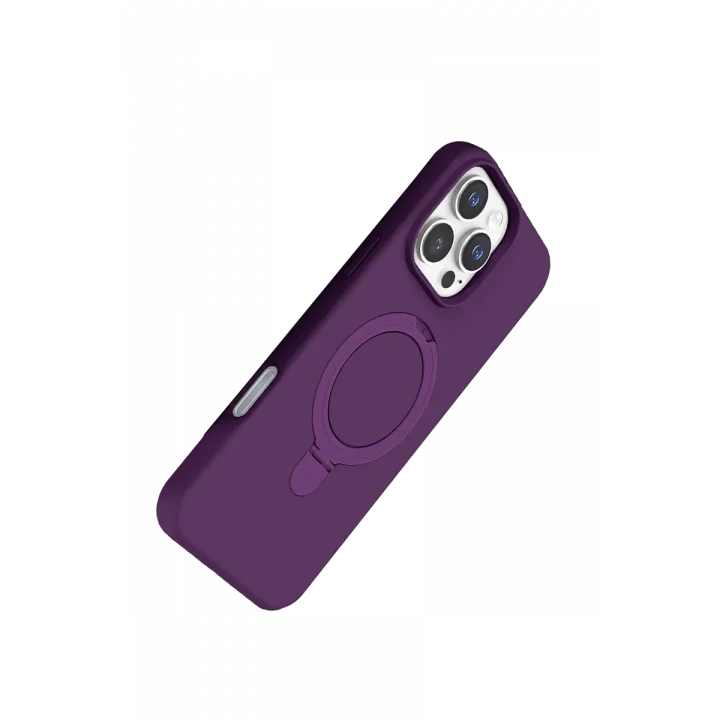 Mey İthalat®   iPhone 16 Pro Max Regal Magsafe Standlı Kapak - Derin Mor