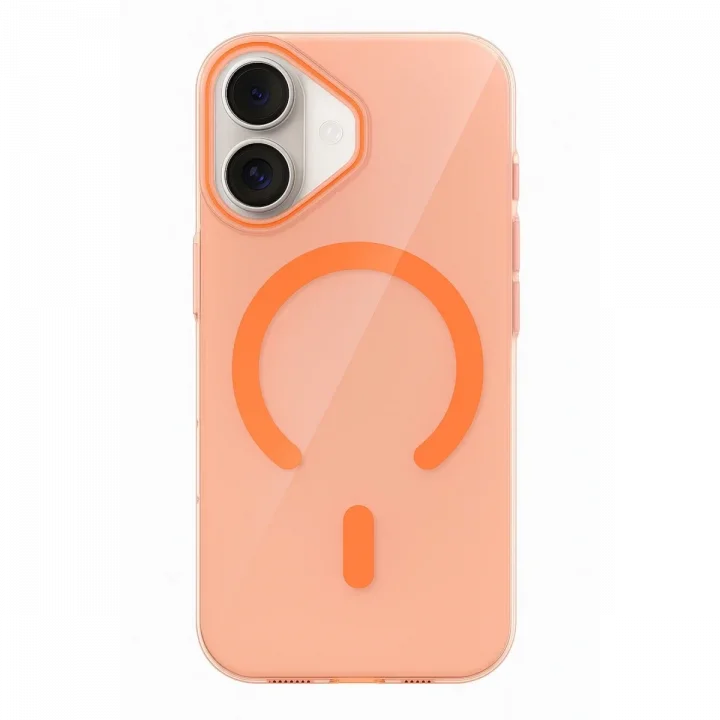 Mey İthalat®   iPhone 17 PC Blank Magsafe Kapak - Turuncu