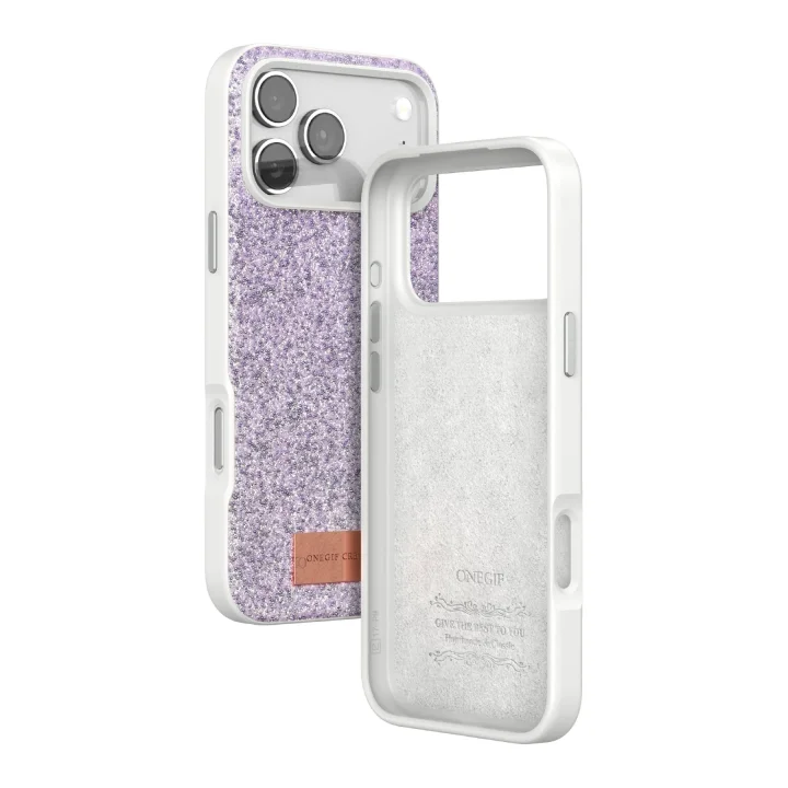 Mey İthalat®  Apple iPhone 17 Pro Bright Simli Kapak - Lila