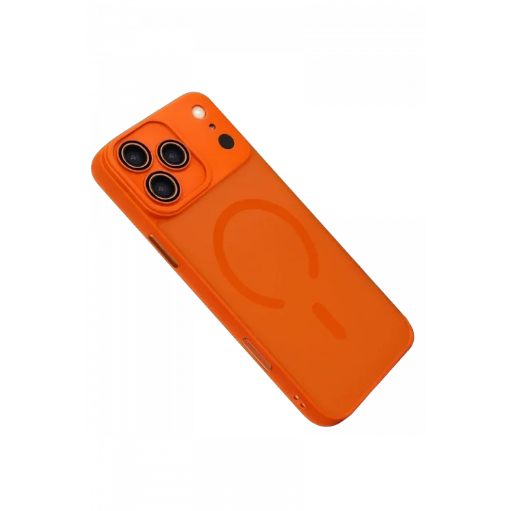 Mey İthalat®   iPhone 17 Pro Max Jota Lensli Magsafe Kapak - Turuncu