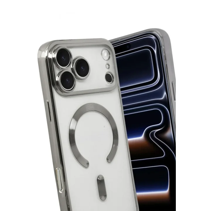 Mey İthalat®   iPhone 17 Pro Max Kross Magneticsafe Kapak - Gümüş