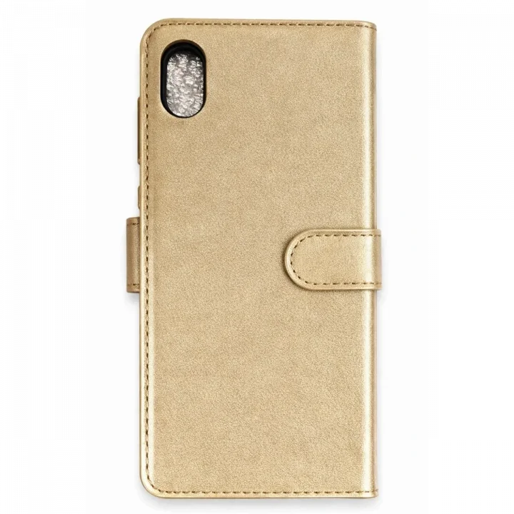 Mey İthalat®   iPhone XS Max Trend S Plus Kapaklı Kılıf - Gold