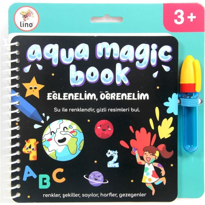Mey İthalat®  Aqua Magic Eğlenelim Öğrenelim Sihirli Boyama Kitabı