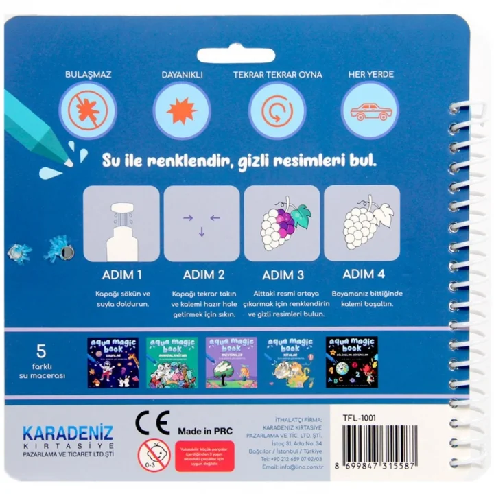 Mey İthalat®  Aqua Magic Kıtalar Sihirli Boyama Kitabı