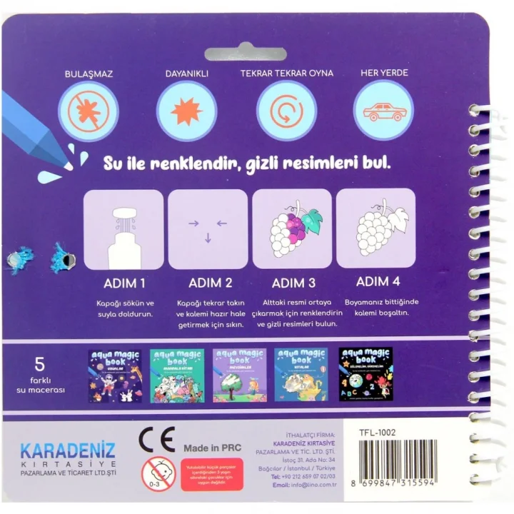 Mey İthalat®  Aqua Magic Oyunlar Sihirli Boyama Kitabı