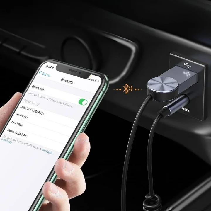 Mey İthalat®  Araba için Bluetooth Aux Alıcısı Wireless Araç Kiti