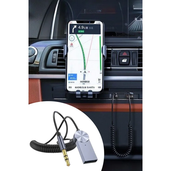 Mey İthalat®  Araba için Bluetooth Aux Alıcısı Wireless Araç Kiti