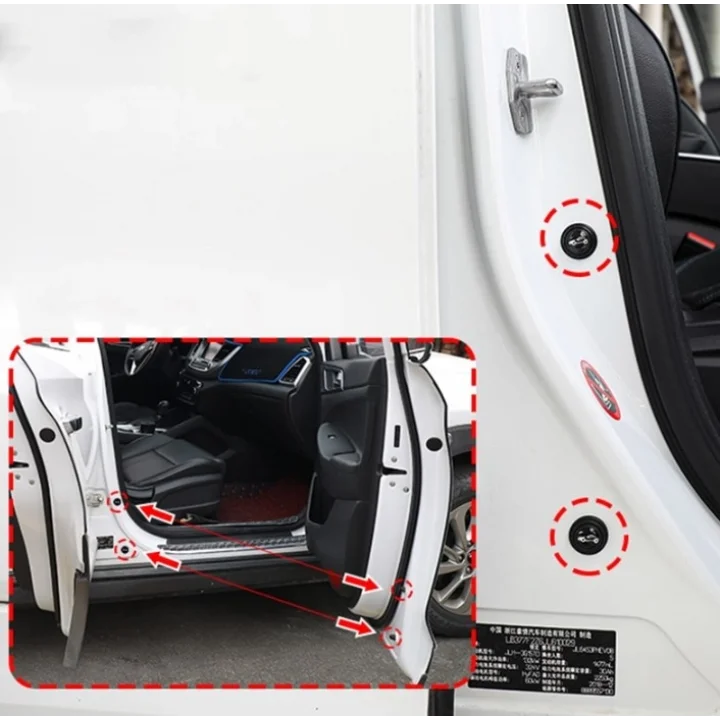 Mey İthalat® Araba Kapı Ses ve Darbe Emici Pad 10 Adet Siyah