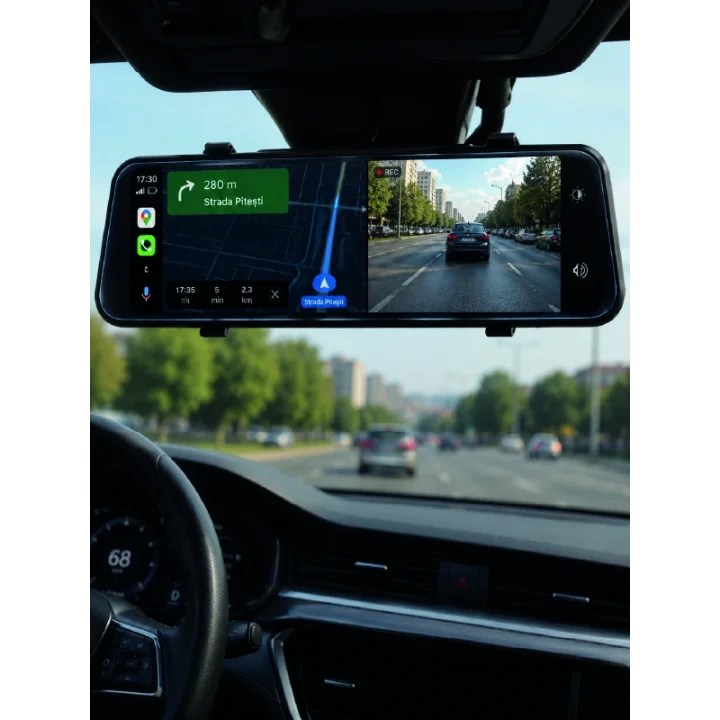 Mey İthalat® Araç İçi Ayna Carplay Dokunmatik Multimedya ve Kamera Kayıt Ekranı