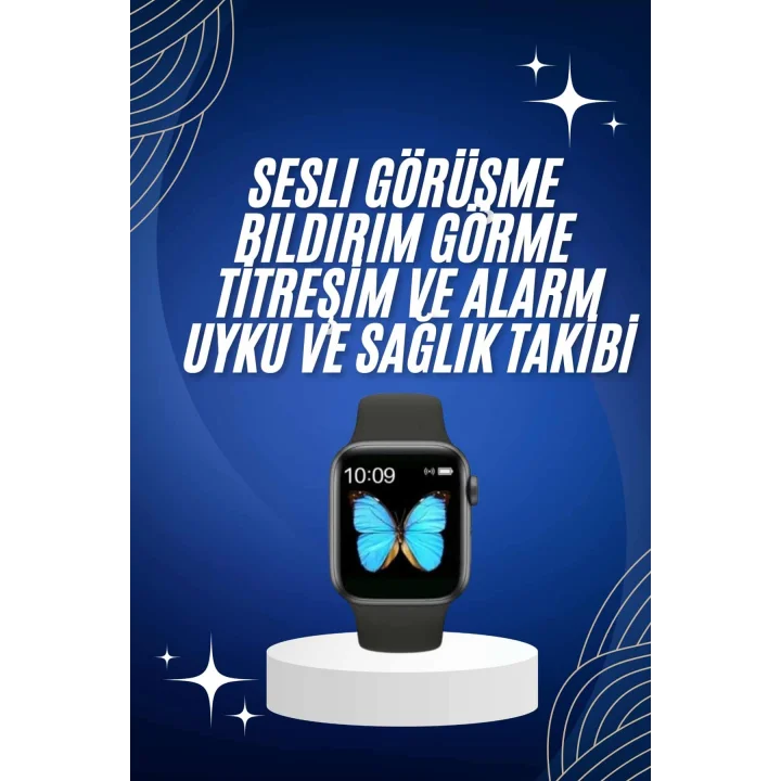Mey İthalat® Arama Cevaplayabilen Akıllı Saat Bluetooth Bağlantılı Sosyal Medya Girişli Yeni Nesil