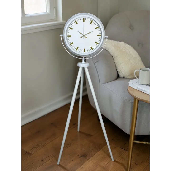 Mey İthalat® Aura Beyaz Tripod Ayaklı Saat
