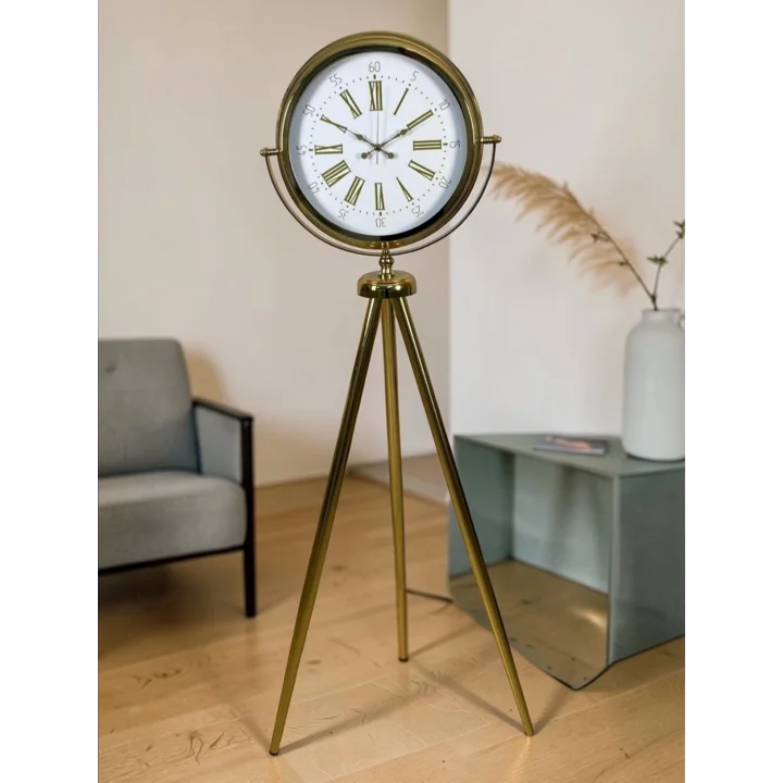 Mey İthalat® Aura Gold Tripod Ayaklı Dekoratif Saat