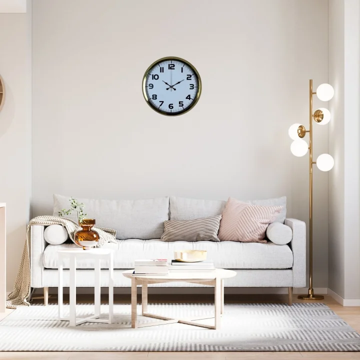 Mey İthalat® Aurelia Gold 40 Cm Metal Duvar Saati