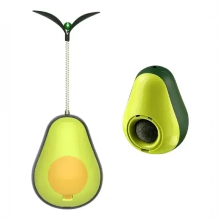 Mey İthalat® Avokado Şeklinde Kedi Naneli ve Mama Hazneli Kedi Oyuncağı
