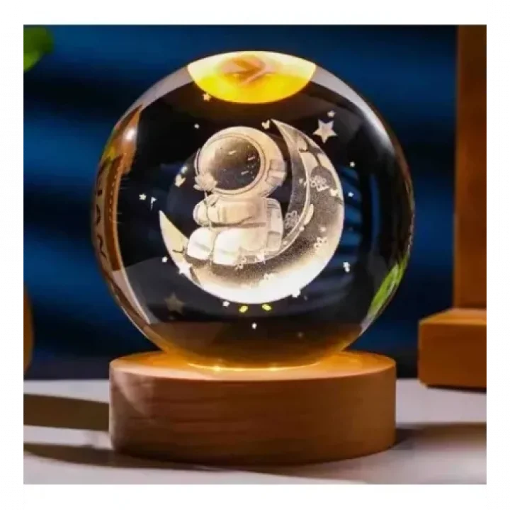 Mey İthalat® Ay Üstünde Astronot Tasarımlı Cam Küre