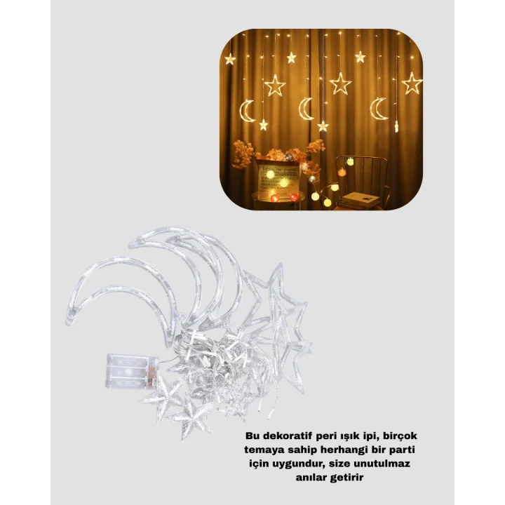 Mey İthalat® AY YILDIZ PERDE LED