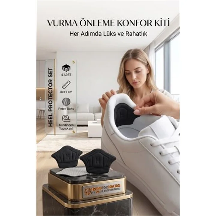 Mey İthalat® 4lü Ayakkabı Topuk Tamir Yaması - Yırtık Onarım, Vurma Önleyici ve Daraltma Konfor Pedi 718569