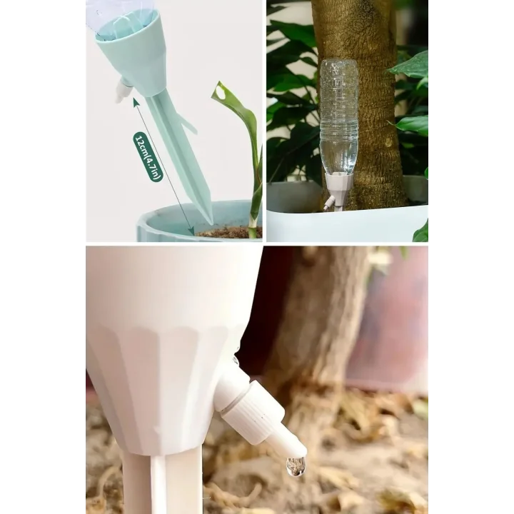 Mey İthalat®  Ayarlanabilir Akış Hızına Sahip Damlama Sulama Çivileri 3lü Otomatik Bitki Sulama Aparatı Tüm Pet Şişelere Uyumlu