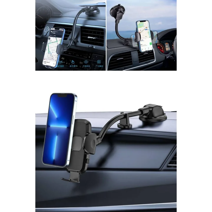 Mey İthalat®  Ayarlanabilir Vakum Kilitli Cam Ve Torpidoya Takılabilen Telefon Tutucu