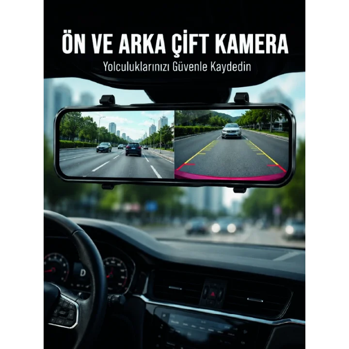 Mey İthalat® Ayna Carplay Dokunmatik Araç Multimedya Ekranı Ön Arka Kameralı