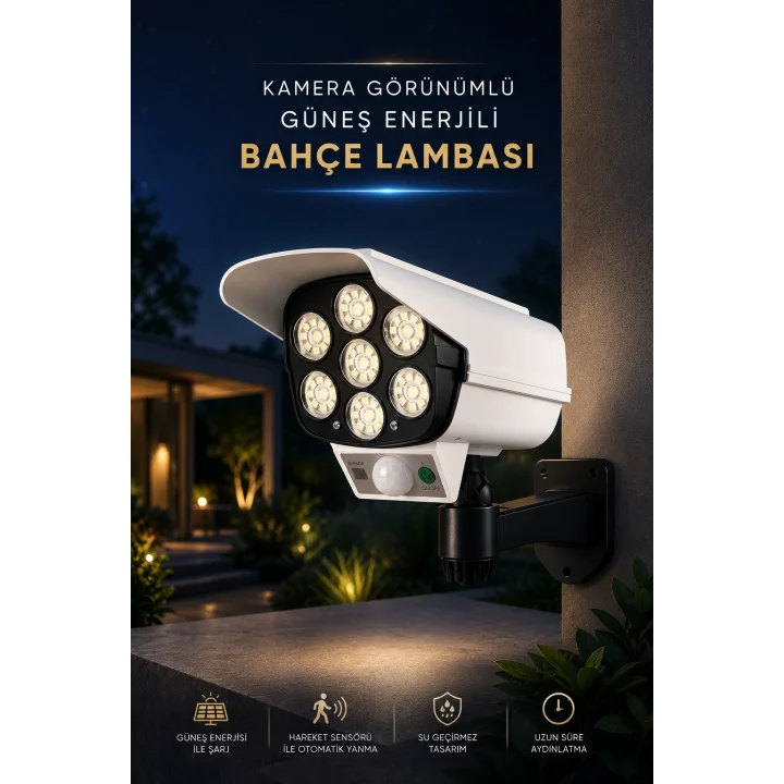 Mey İthalat® Bahçe Aydınlatması Hareket Sensörlü Led Aydınlatma Kamera Görünümlü